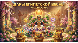 Дары египетской весны в казино Фараон: Расцвет азарта и щедрость бога Ра